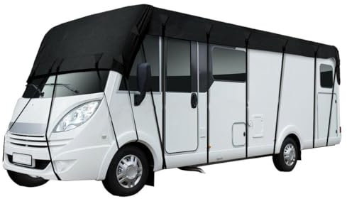 Wohnwagen Schutzhülle | Wohnmobil Abdeckplane | 210D Oxford-Stoff Wohnmobilabdeckungen | Wohnmobil Schutzdach | Wasserdicht Wind- und Wetterfest (8.5 x 3 m)