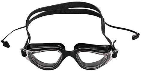 Endless EL1002 Snygga simglasögon med anti-dimma och UV-skydd | Svart | Material: Silikon, plast | Med justerbar rem och öronknoppar | Mjuk silikonpackning för läckagesäker | Med hårt fodral
