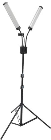 Luz de Relleno LED de Doble Brazo, 40 W, 3200-5600 Kelvin, 3 Colores de Luz, 100V‑240V Lámpara de Pie para Extensiones de Pestañas con Soporte para Trípode y Soporte para