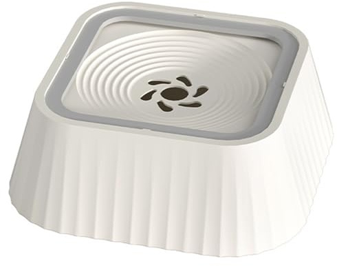 Hwtcjx Wassernapf für Hunde, Auslaufsicher Trinknapf Hund Fressnapf Unterwegs, 1.3L Anti-Schwapp Hundenapf Reisen für Haustiere, Innen, Draußen, Auto (Milchig weiß)