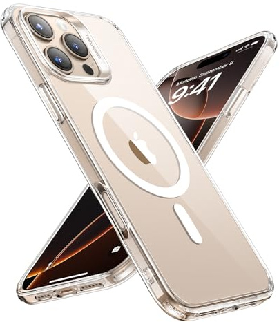 ESR for iPhone 16 Pro Max Case, Compatible with MagSafe, Shockproof Military-Grade Protection, Magnetic Phone Case for iPhone 16 Pro Max, Classic Hybrid Case (HaloLock), Clear