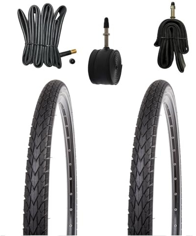 2X 28 Zoll Fahrradreifen 700x50c, mit Pannenschutz & Reflexstreifen, f. E-Bikes, mit Schlauchauswahl (2X Reifen + Schläuche AV)