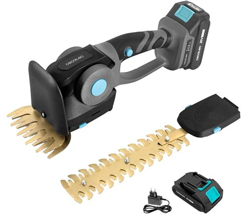 Cecotec Cortasetos a Batería de Mano 2en1 TitaniumSword 2120 Hand XL. Batería 21V, Motor sin Escobillas, Brushless, Cuchillas de Titanio, Incluye 2 Accesorios, Sistema de Seguridad