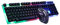 Tastiera e mouse set da gioco cablato USB tastiera mouse set GTX300 e combo illuminati per PC Computer Laptop Desktop Black