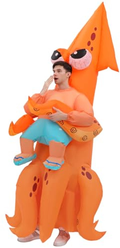 JASHKE Inflatable Squid Costume Adult Inflatable Halloween Costumes Blow up Squid Costumes Fancy Dress for Adult