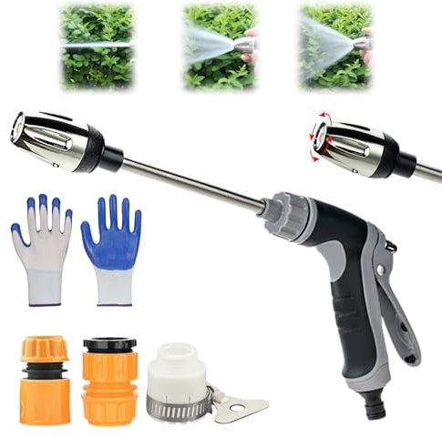 Nettoyeur Haute Pression Waterblitz, Embout pour Tuyau Water Blitz, Buse Haute Pression Rotative à 360° pour Trois Modes de PulvéRisation (A: Interface Plastique)