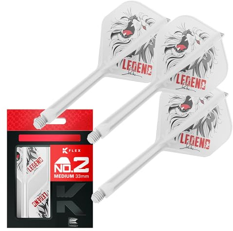 Target Japan K Flex Sistema de Plumas y Astillas para Dardos, No.2 | Paquete de 3 Kflex All In One Flight, Blanco Accesorios para Dardos Paul LIM | Varilla para Dardos K-Flex – Medio (33mm)