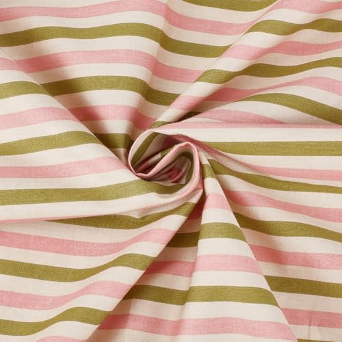 BENECREAT Tissus en Coton à Rayures 1 × 1.62 m Tissu à Coudre à Rayures Tissu Rectangulaire en Coton avec Bande pour la Décoration de la Pièce Tapisserie Quilting Fait Main DIY Couture et Artisanat