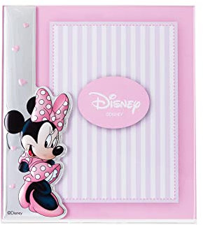Disney Baby - Topolino Minnie Mouse - Cornice Porta Foto in Argento e Applicazioni 3D a Colori da Tavolo o Comodino per la Cameretta del Bambino perfetta come Idea Regalo Battesimo o Compleanno