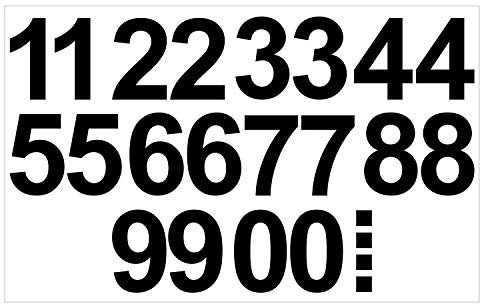 Leicht anzubringende Zahlen Aufkleber 15cm in schwarz glänzend - 20 HOCHWERTIGE KLEBEZAHLEN - selbstklebende Ziffern und Nummern 0-9 - Wasser und wetterfest ideal für den Außenbereich