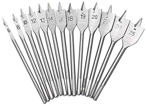 Taladro plano de madera para carpintería de tres puntos, 5 brocas planas de 26 mm, para taladros eléctricos, taladros recargables