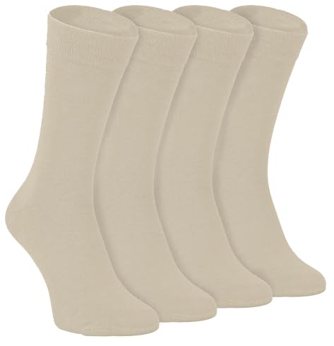 Sock Snob - 4 Pairs Bamboo Finely Knit Thin Super Soft Suit Socks for Men & Women (as8, numeric, numeric_6, numeric_11, regular, regular, Natural)