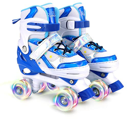 Runcinds 4 Größen Verstellbare Kinder Rollschuhe für Mädchen, Jungen, Kleinkinder