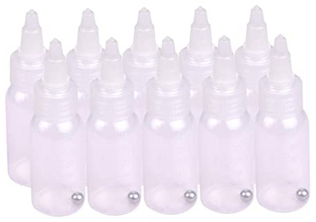 Gcroet Färgflaskor per låda Airbrush flaskor färg förvaringsflaska PP burk och lock med fästingmarkör läckagesäker luftborste för dubbelaction sifonmatning airbrush tillbehör 10 st 35 ml (14 oz)
