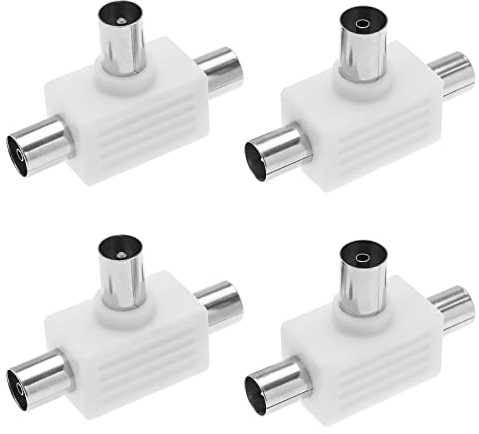 YINETTECH 4pcs 2 Voies Séparateur d'antenne Adaptateur Coaxial TV RF Mâle à Femelle Séparateur de Câble Séparateur d'antenne Connecteur pour Antenne TV Multi-Box VCR PVR DVR