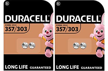 4X Duracell 357/303 SR44 Con Ossido D'Argento (2 Blister Da 2 Batterie) 4 Pile