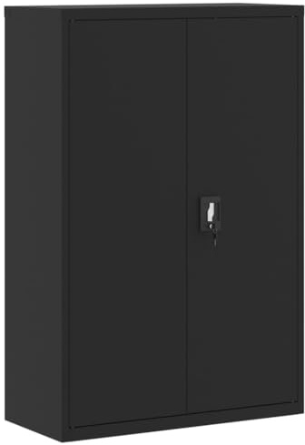 vidaXL Classeur noir 90x40x140 cm acier, armoire à dossiers, armoire de rangement, armoire de bureau, armoire de classement, unité de rangement