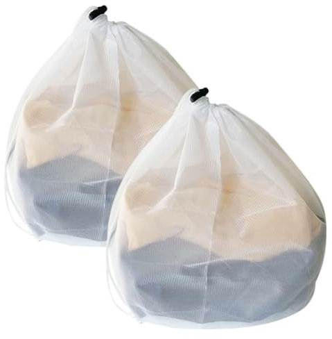 BOJIUSARL Borsa per il bucato a rete Sacco di lavaggio portatile con coulisse Sacco di lavaggio a rete fine per il lavaggio in lavatrice di abiti, biancheria da letto, tovaglie, tende