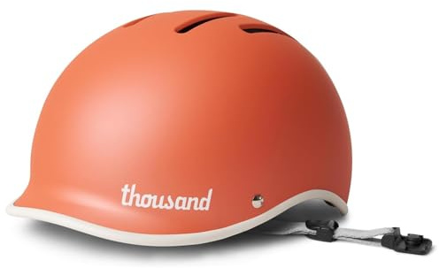 Thousand Casco bicicleta adulto Heritage – Casco mtb uomo ventilato con sistema antifurto PopLock – Ideale per bicicletta urbana, skate o pattini per uomini e donne – Heritage 2.0 Apricot Crush, L