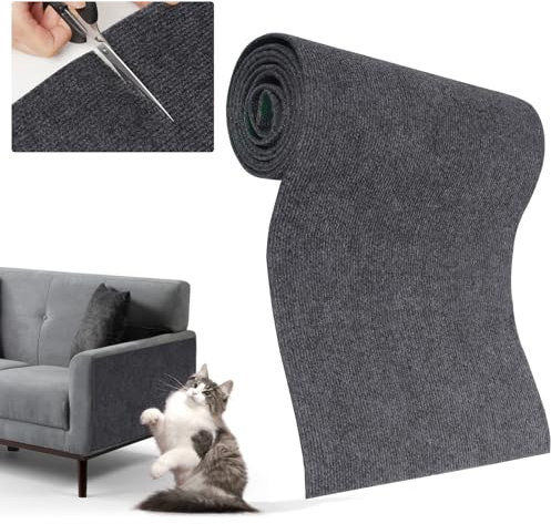 Yokuni Kratzmatte Katze, 200cmx40cm Selbstklebend Kratzteppich Wand Kratzmatte für Katzen Katzenkratzwand Kratzbretter Wand DIY Climbing Cat Scratcher