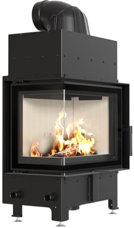 KRATKI Kamineinsatz aus Stahl FLOKI S links 8 kW Ø 160 mit Türfeder