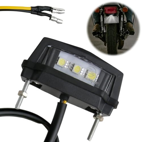 SRLWMYI Luce Targa Moto Luci Targa LED per Rimorchio Omologate E, per targa led moto Quad Roller Car ATV, Impermeabile IP67 Mini Nero LED 30000 ore di vita per Portatarga per Auto Moto