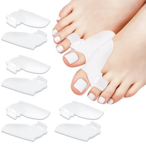 Teokantz 8 separadores de dedos para juanetes, juanetes, valgus, separadores de dedos de los pies, de silicona, para hombre y mujer