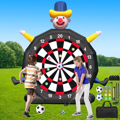 Bersaglio gonfiabile da calcio da 4 m, gigante, bersaglio da calcio, con ventilatore da 350 W, per esterni, cortile, palestra, campeggio, giochi sportivi, 8 palline da golf, 2 kickball