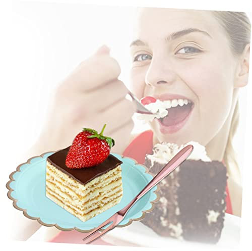 Mikinona Edelstahlgabeln Mit Langem Griff Zweizinkige Obstgabeln Dessertgabeln Für Kuchen Und Beefsteak Roségold Leicht Zu Reinigen Und Tragbar Für Outdoor Camping Und Reisen