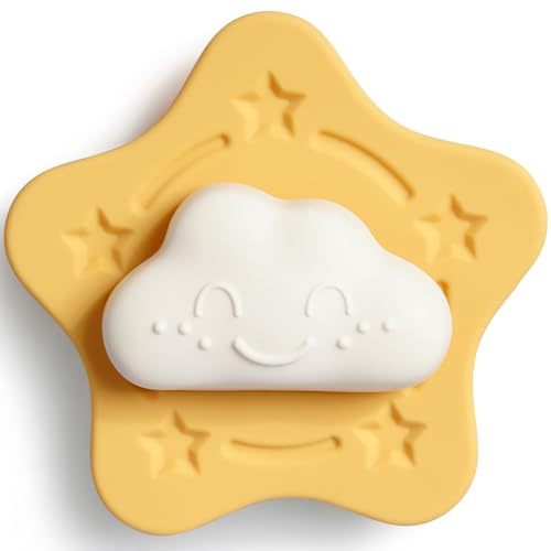 Silicone Suction Spinner Toy, Moln- & Stjärndesign, Sensorisk Snurrande Leksak för Fönster, Badkar, Flygresa och Matstol, BPA-fri Fidget Leksak för Lek och Stimulans