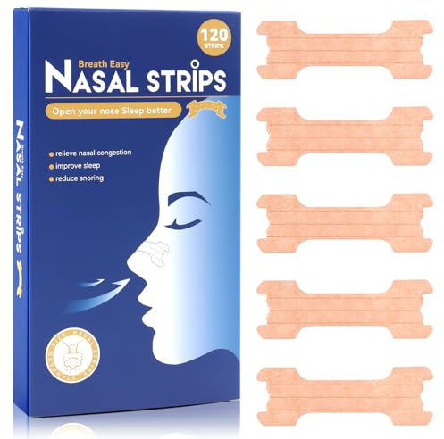 120 Pièces Bandelettes Nasales,Nasal Strips Anti Ronflement Efficace,Ecarteur Nasal Anti Ronflement,Réduction Ronflements Pour une Meilleure Respiration