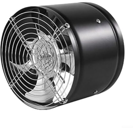 DAZZLEEX 150mm Inline Extractor Fan with Base, 600 m³/h All-Metal Duct Ventilation Fan for Kitchens, Bathrooms, Workshops, Offices and Commercial HVAC Applications(black)