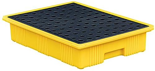 Paleta de contención de derrames, bandeja modular de polietileno para bidones de aceite, capacidad de carga de 50 kg, ideal para almacenes y fábricas