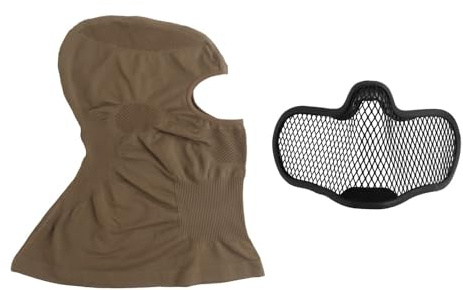 Full Face Balaclava Airsoft Mask with Steel Mesh Visor Sun Protection & Breathable for CS Paintball Tactical Cosplay Gear