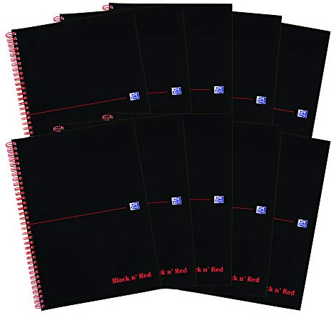 Black n Red Notebook Soft Cover Wirebound Perforated 90gsm Ruled 100 Pages A4 Ref F66368 [Pack of 10]