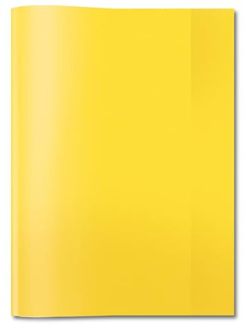 HERMA 7491 Heftumschläge A4 Transparent Gelb, 25 Stück, Hefthüllen aus strapazierfähiger & abwischbarer Polypropylen-Folie, durchsichtige Heftschoner Set für Schulhefte, farbig