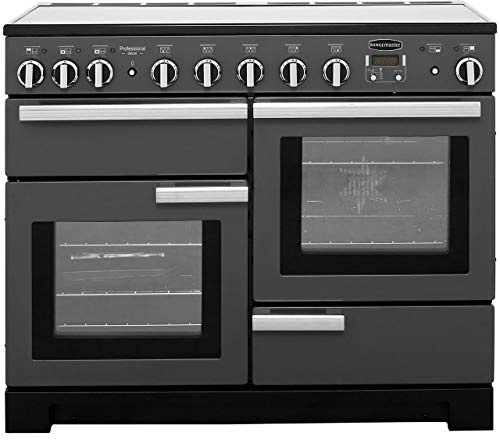 Rangemaster Professional Deluxe PDL110EISL/C 110cm wide Electric Range Cooker with Induction Hob - Slate/Chrome - A/A Rated