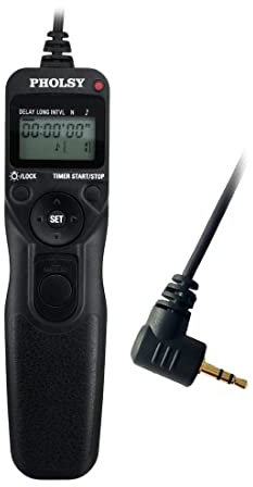PHOLSY Kamera Fernauslöser C6 Timer-Auslösekabel mit Intervalometer für Canon EOS R10, R6, R8, 90D, 250D, 200D, 850D; für Olympus OM-1 EM1X EM1iii EM5iii; für Fujifilm GFX100 GFX50R XT5 XT3 XT4 XT30