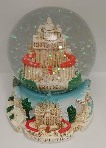 Palla Sfera di Vetro Diametro 6,5cm con Neve Souvenir Roma Vaticano San Pietro Snowglobe 4432