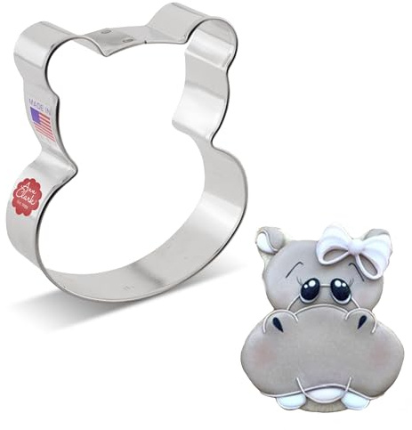 Hippo Face Cookie Cutter, 3.5 Made in USA by Ann Clark