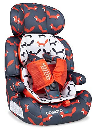 Cosatto Zoomi Car Seat - Group 1 2 3, 9-36 kg, 9 Months-12 Years, Forward Facing, Charcoal Mister Fox
