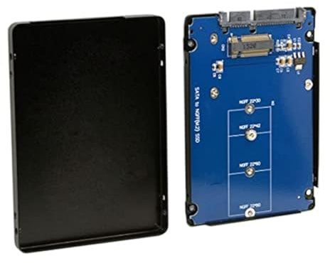 NFHK B+M nyckeluttag 2 M.2 NGFF (SATA) SSD till 2,5 SATA-adapter kortadapter med svart metallfodral