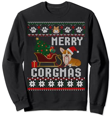 Corgi Ugly Maglione Natale Merry Corgmas Santa Corgi Felpa