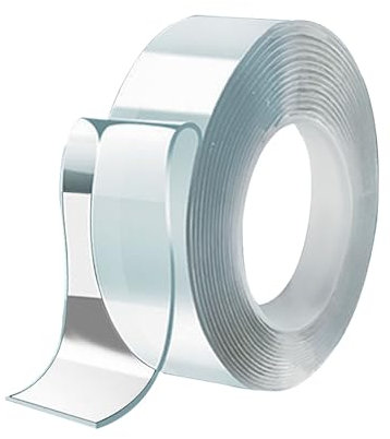 Nano Double Sided Tape Sticky Tape Clear Multipurpose Removable Strips Heavy Duty Reusable Strong Wall Decor Strip Picture Hanging Strips Poster Carpet Pads for Indoor Outdoor (3 Meter, 20mm*1mm)