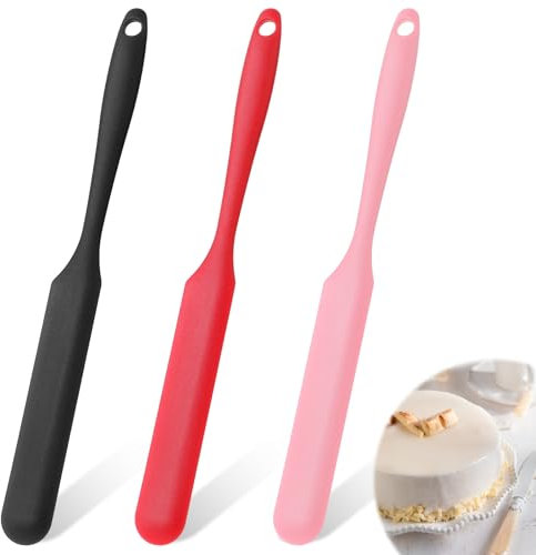 3 spatole in silicone con manico lungo, spatola per barattoli in gomma resistente al calore, raschietto per marmellate da cucina, spatole per frullatore per marmellate e glasse