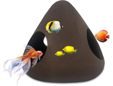LuckyOpt Cueva de camarones de cerámica, escondite de acuario para pez Betta y camarones pequeños