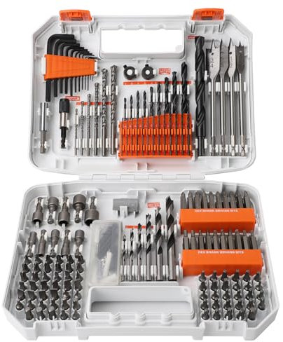COMOWARE 200Pcs Drill Bit Set & Screwdriver Bit Set - HSS/CR-V 1/4 Multi-Purpose Bits in Transparent Storage Case, Impact Driver Accessories for DIY Projects, Home Repairs, Professional Use