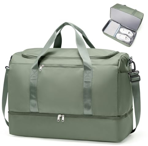 Extra Large Travel Duffle Bag,Carry on Overnight Weekend Bag with Shoes Compartment,Weekender Bags for Women for Travel Business Trips Sport Hospital
