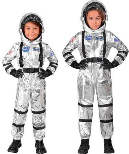W WIDMANN MILANO Party Fashion – barndräkt astronaut, rymmanddräkt med hjälm, rymdsöverall, rymdcyklist, karnevalkostymer