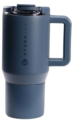 HydroJug Coffee Traveler 20 oz - Leak-Resistant, Ceramic-Lined Insulated Travel Coffee Mug for Hot or Cold Drinks with Flip Lid & Handle, Dishwasher Safe Coffee Tumbler, Cascade
